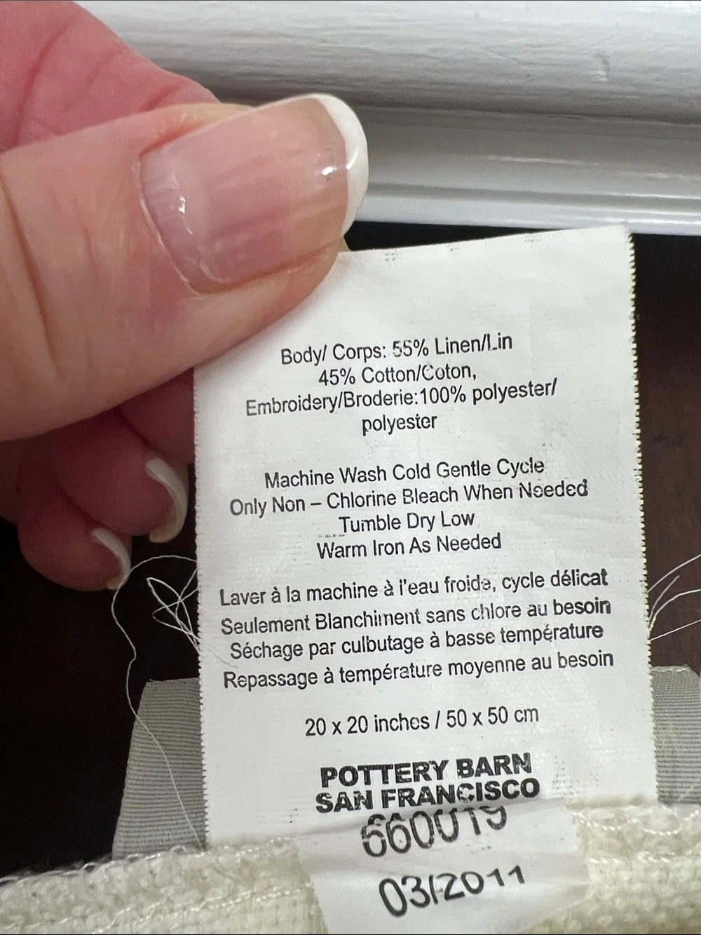 Pottery Barn Embroidered Pillow Cover